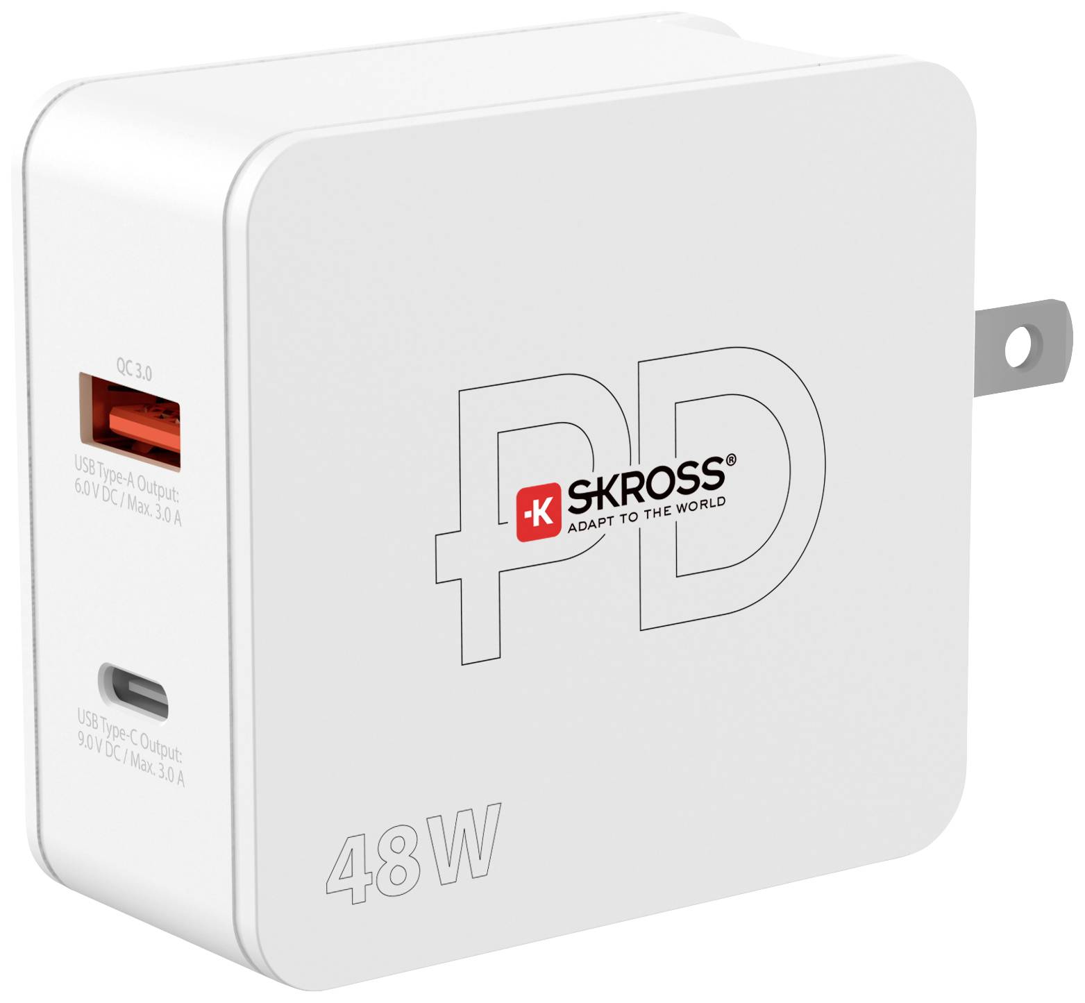 Skross Multipower 2 Pro+ US USB Ladegerät 48 W 1x USB-A, 1x USB-C® Innenbereich