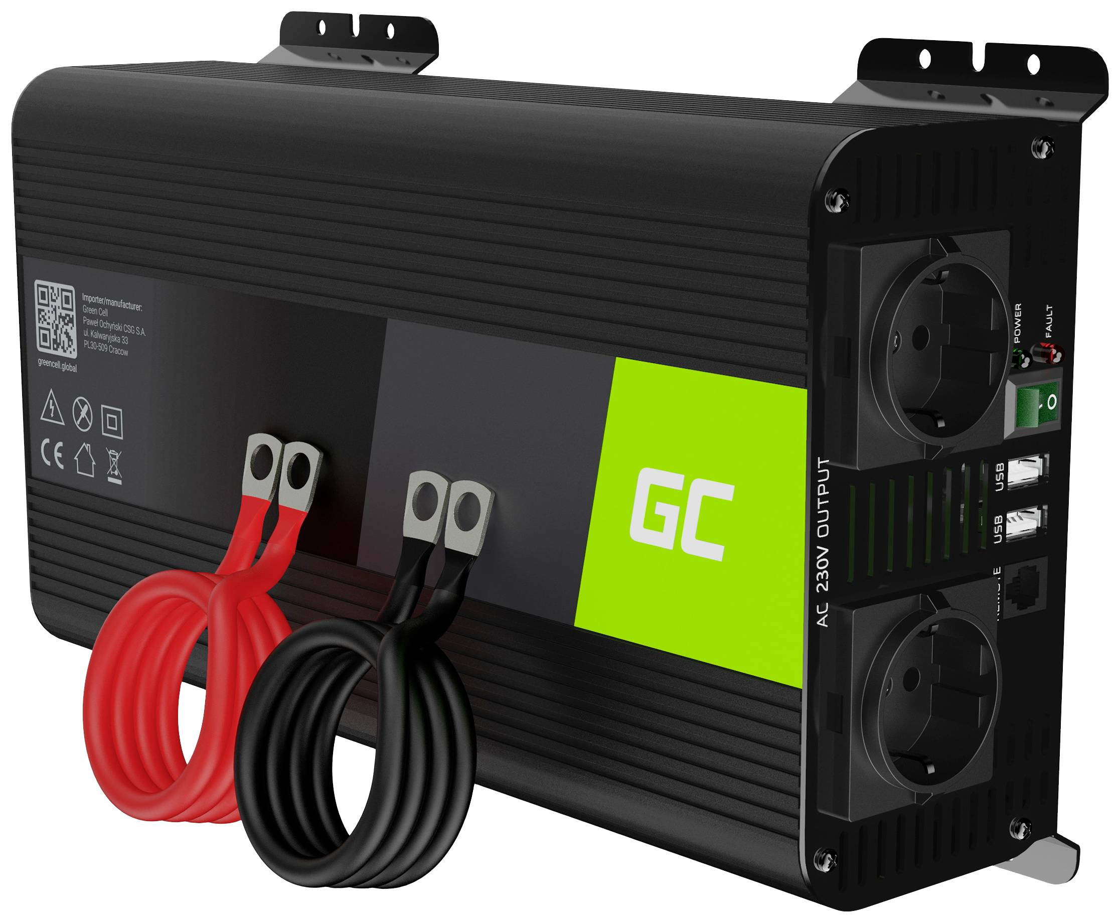 Green Cell Wechselrichter PRO INVGC09 1000W 12V - 230V