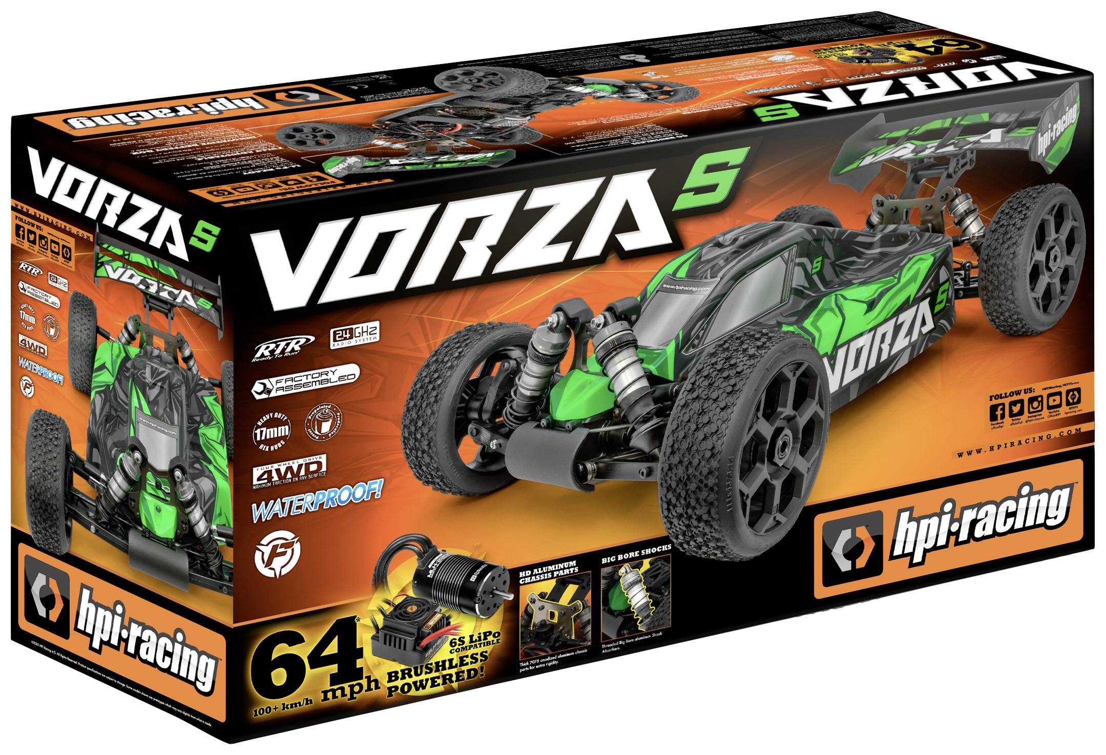 HPI Racing Vorza S Buggy Flux Brushless 1:8 RC Modellauto Elektro Buggy Allradantrieb (4WD) RtR 2,4GHz