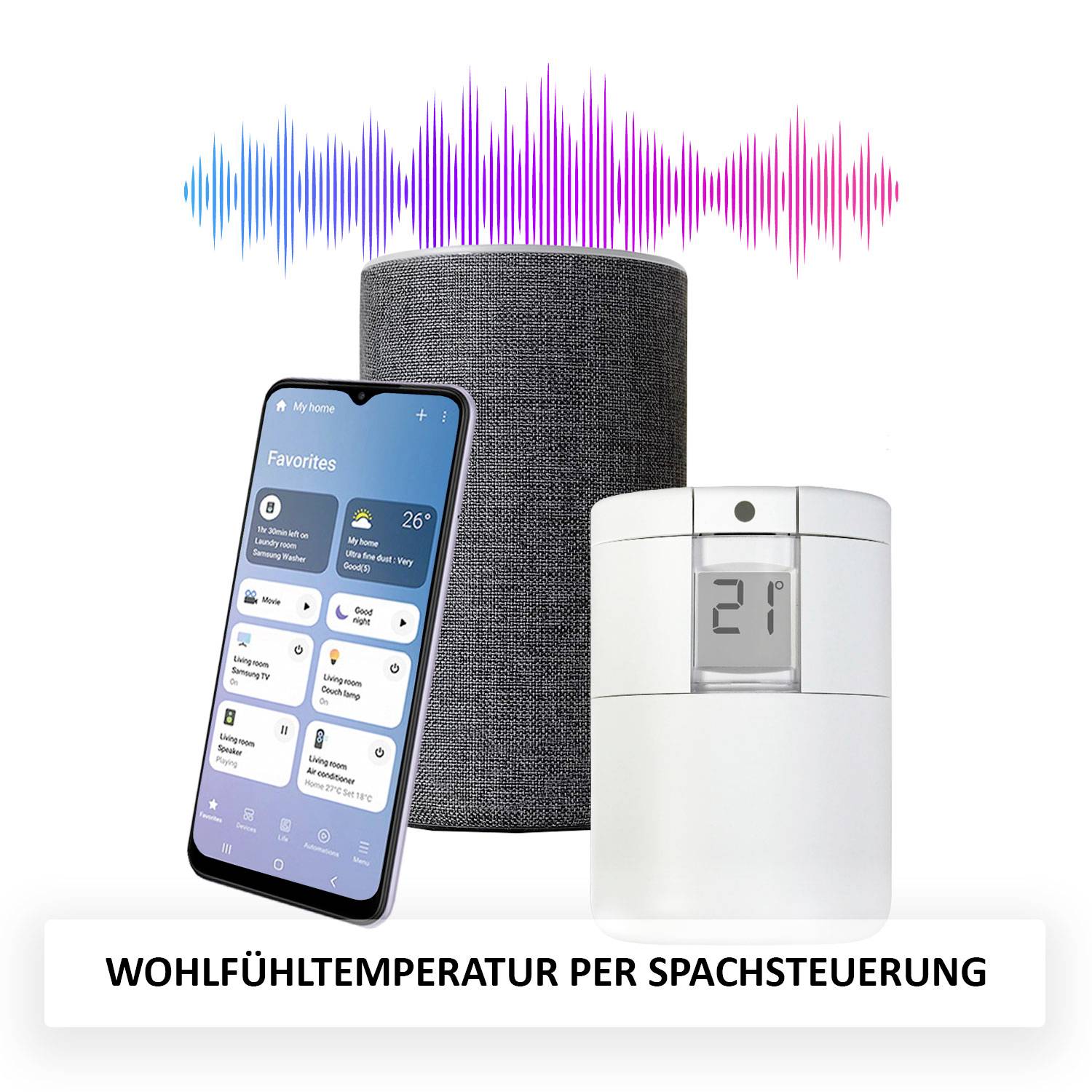 POPP POPZ701721 Smart Thermostat Zigbee Funk-Heizkörperthermostat elektronisch