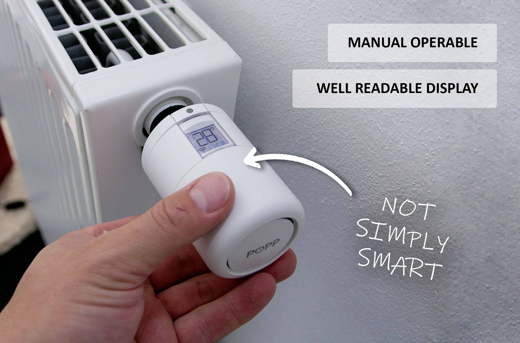 POPP POPZ701721 Smart Thermostat Zigbee Funk-Heizkörperthermostat elektronisch