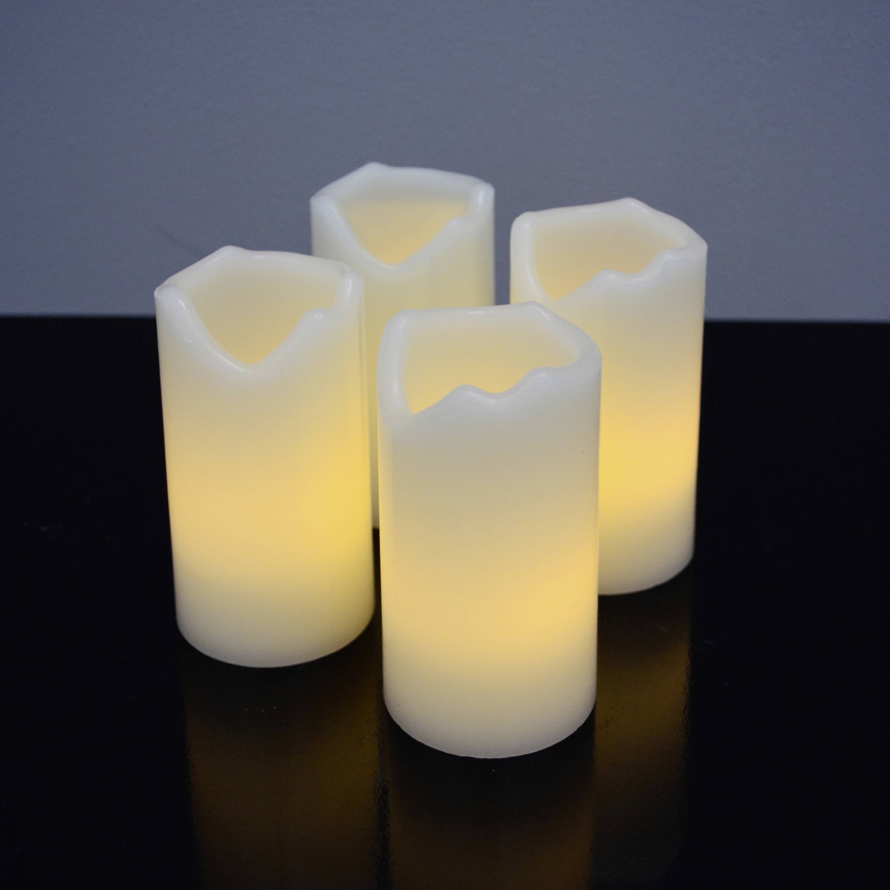 X4-LIFE 701973 LED-Echtwachskerze 4er Set mit Fernbedienung