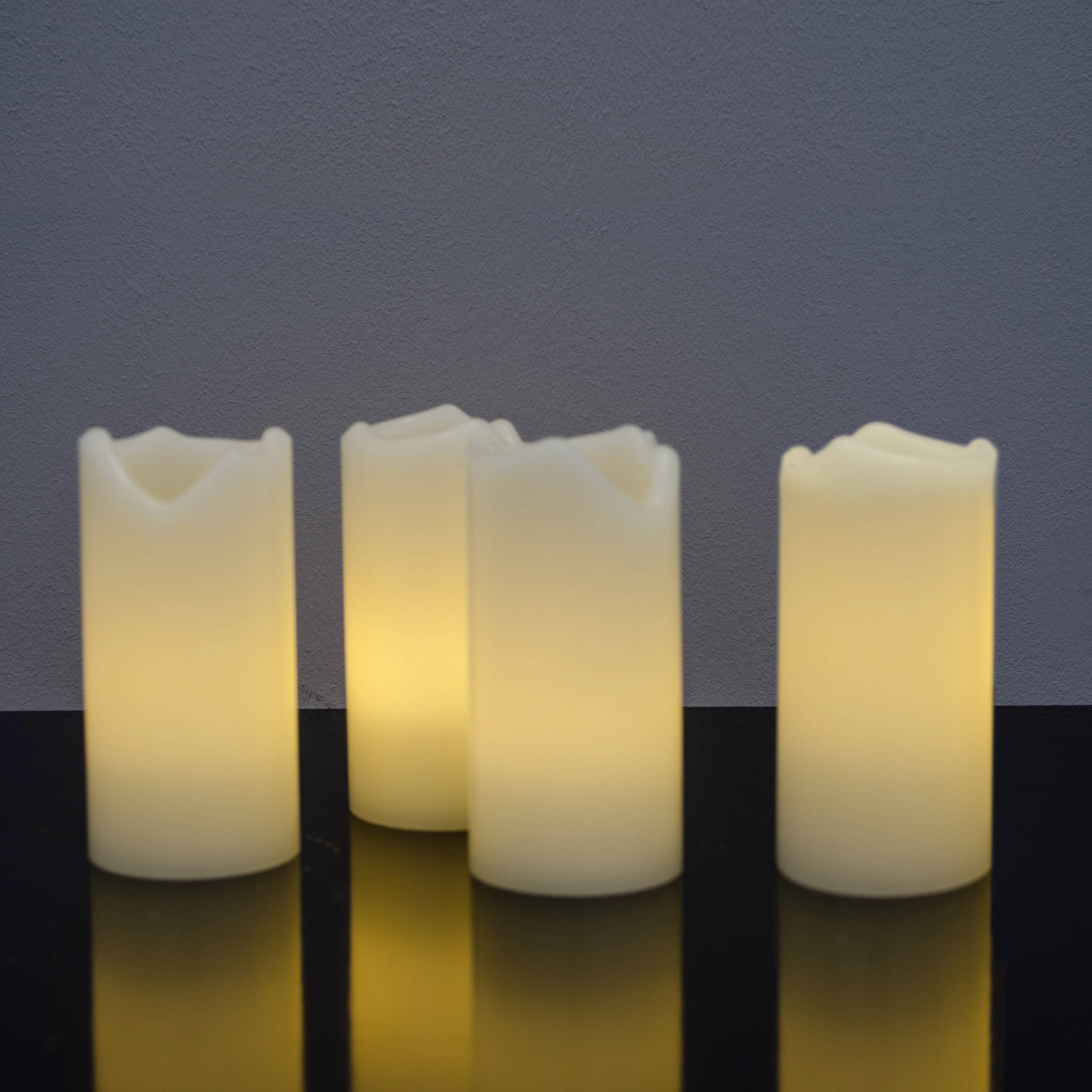 X4-LIFE 701973 LED-Echtwachskerze 4er Set mit Fernbedienung