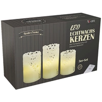 X4-LIFE 701974 LED-Echtwachskerze 3er Set mit Fernbedienung X4-LIFE 701974 LED-Echtwachskerze 3er Set mit Fernbedienung