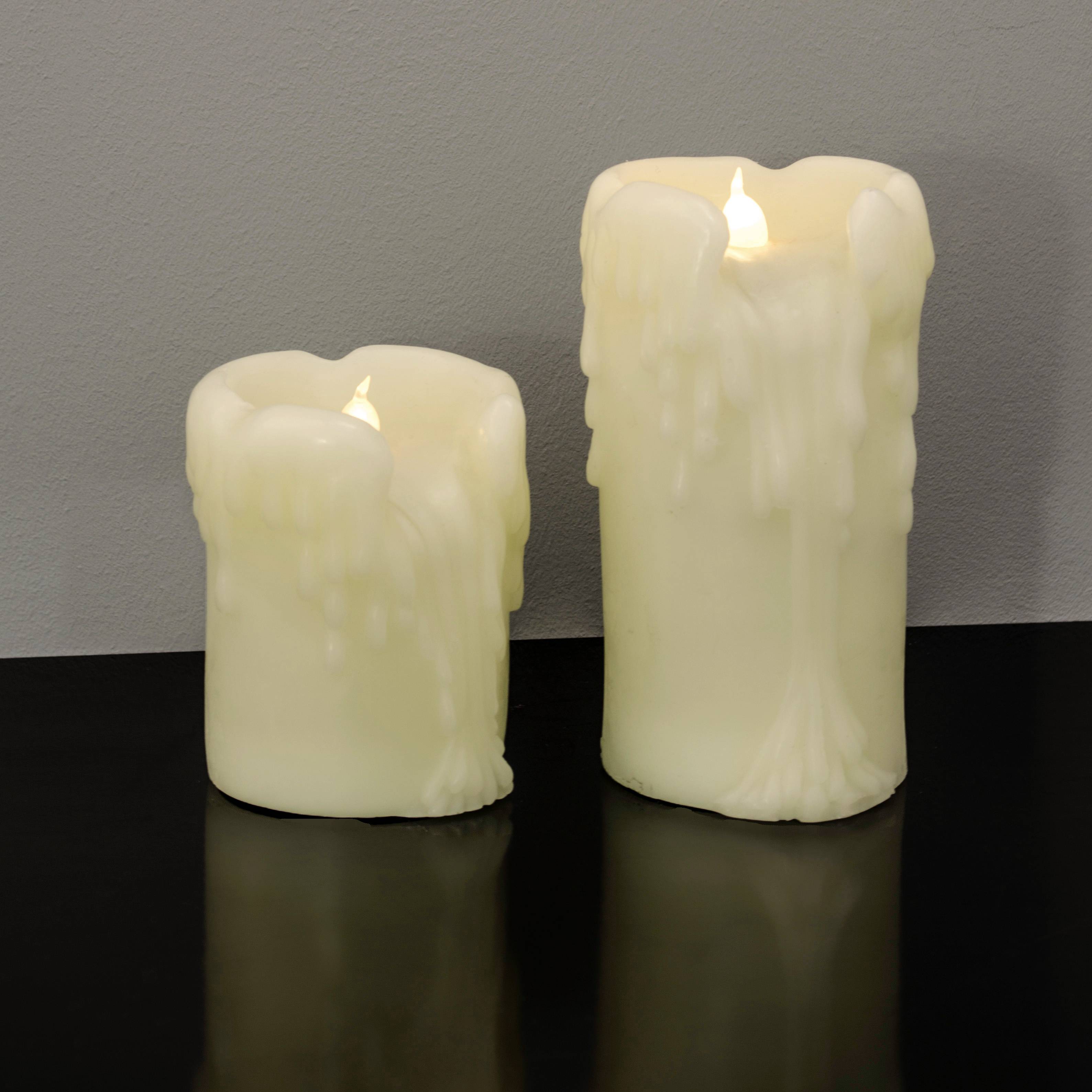 X4-LIFE 701975 LED-Echtwachskerze 2er Set mit Fernbedienung
