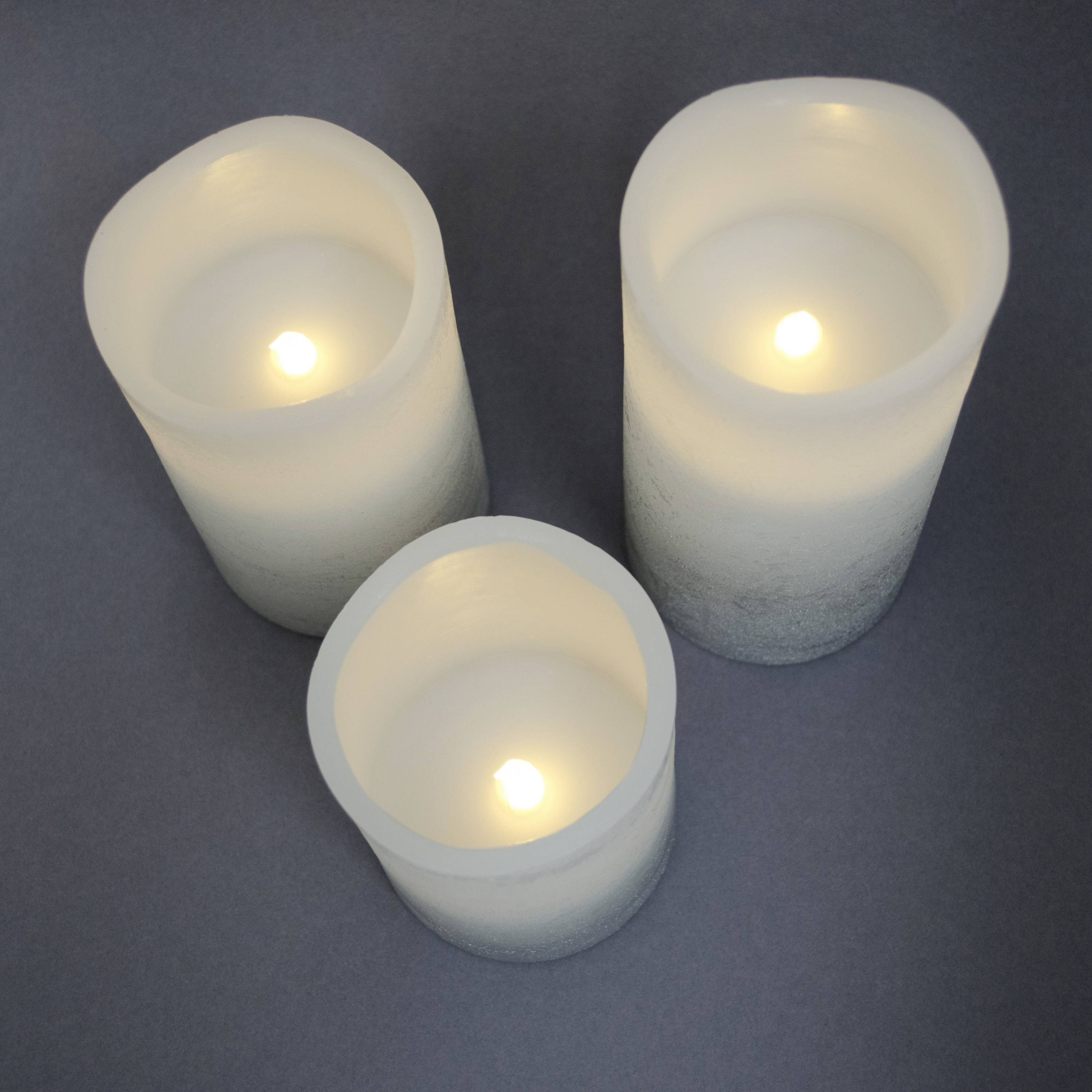 X4-LIFE 701976 LED-Echtwachskerze 3er Set mit Fernbedienung