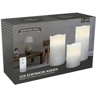 X4-LIFE 701976 LED-Echtwachskerze 3er Set mit Fernbedienung X4-LIFE 701976 LED-Echtwachskerze 3er Set mit Fernbedienung