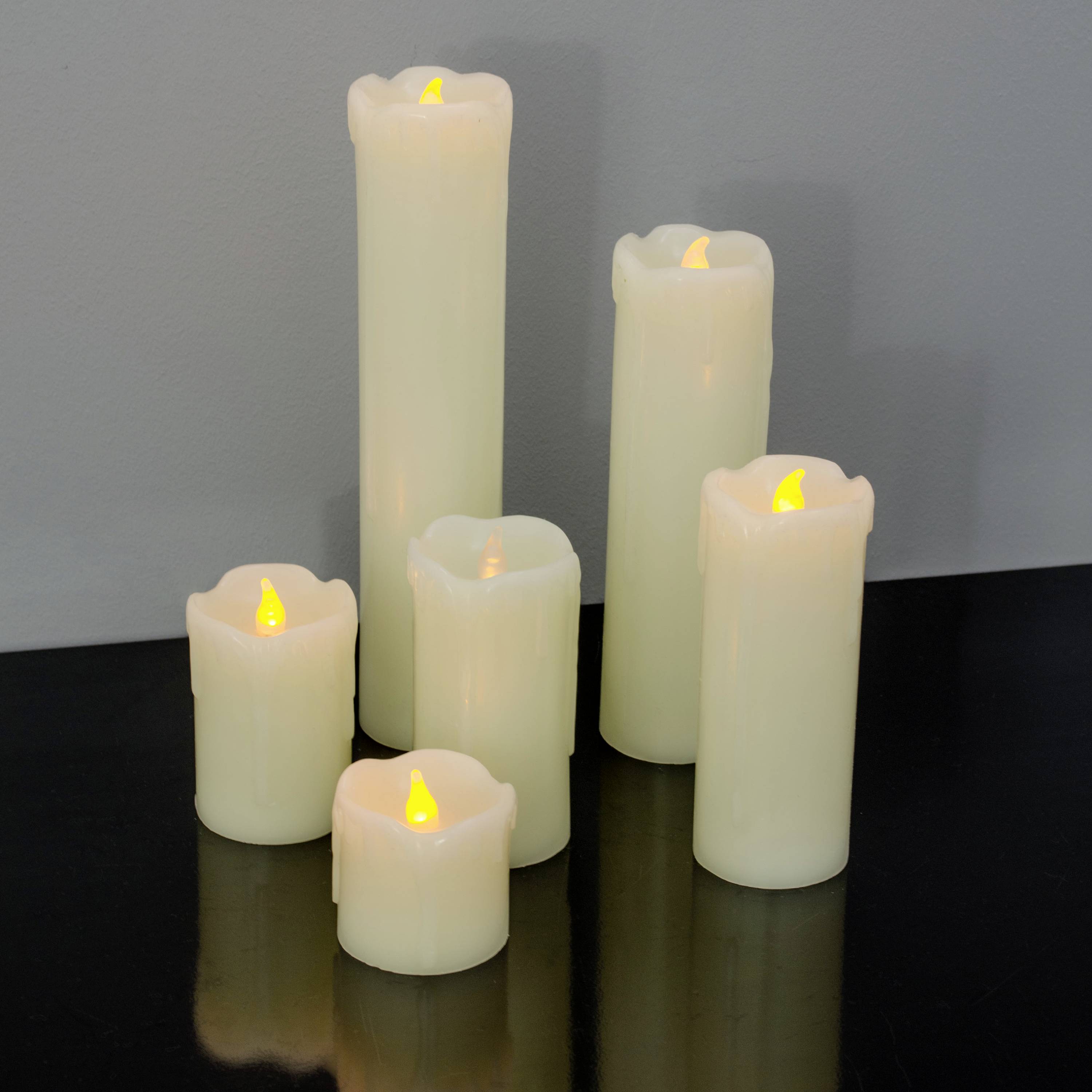 X4-LIFE 701977 LED-Echtwachskerze 6er Set mit Fernbedienung