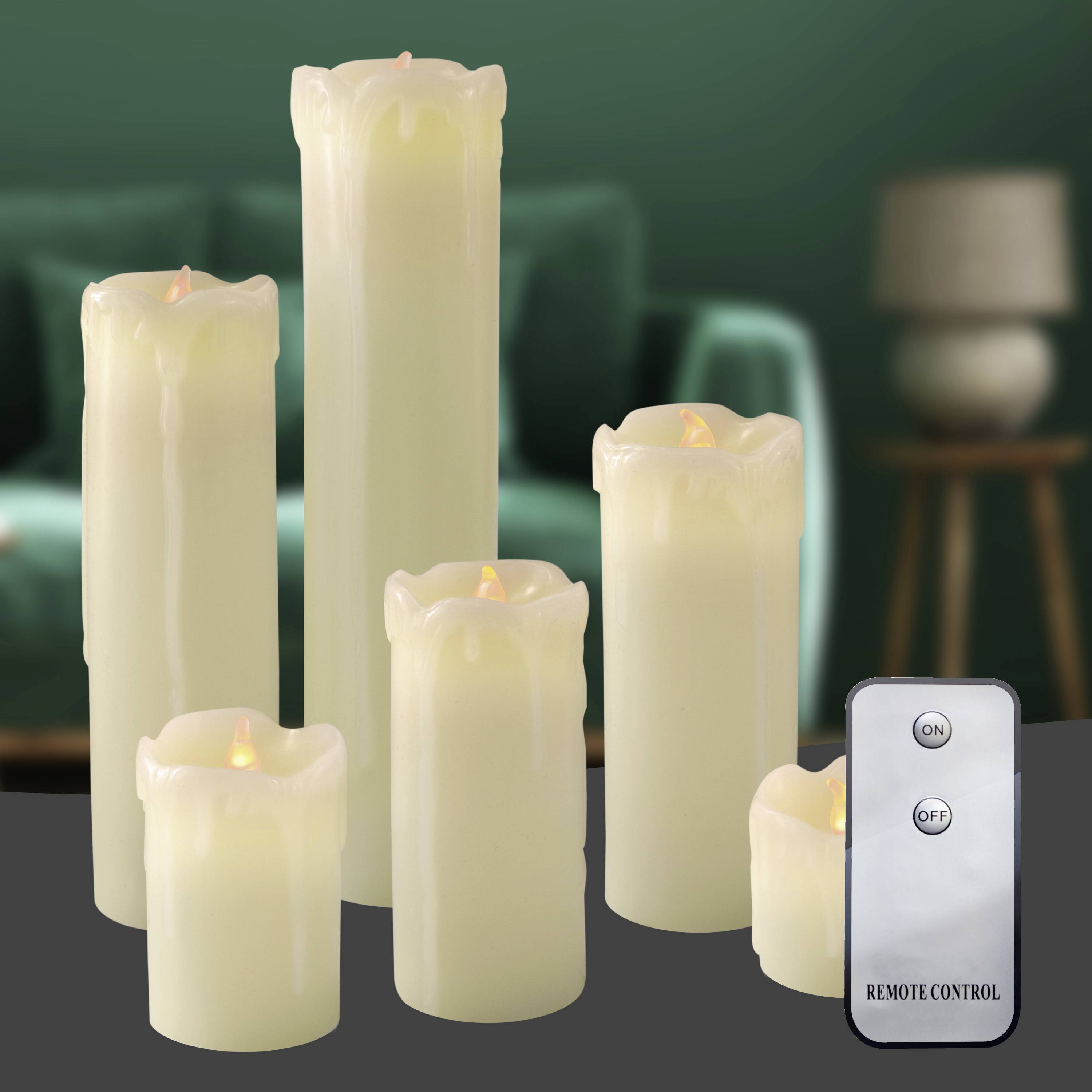 X4-LIFE 701977 LED-Echtwachskerze 6er Set mit Fernbedienung