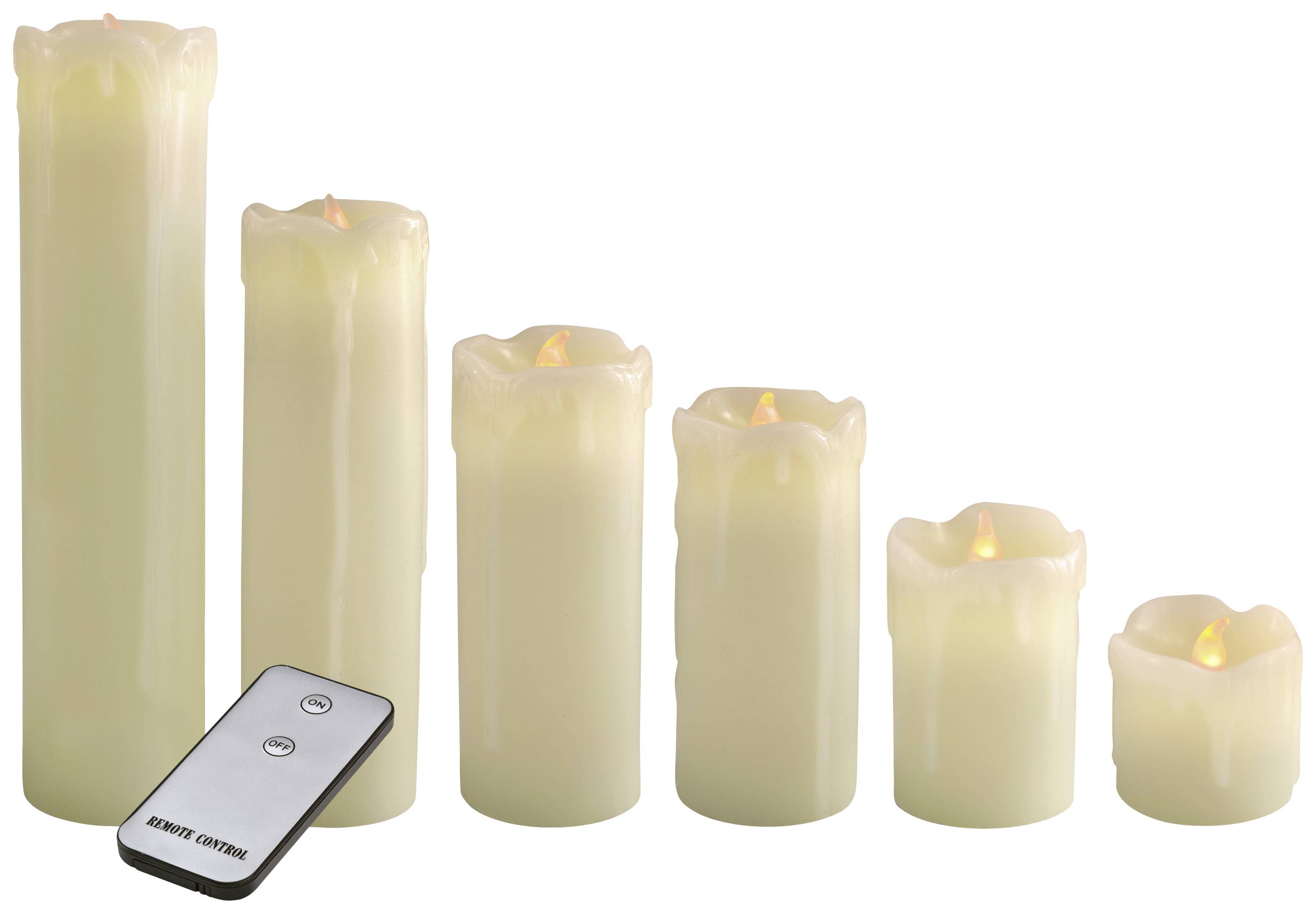 X4-LIFE 701977 LED-Echtwachskerze 6er Set mit Fernbedienung