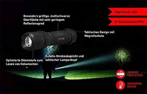 Ledlenser TX1 LED Taschenlampe mit Handschlaufe, mit Stroboskopmodus batteriebetrieben 350lm 5.5h 98g