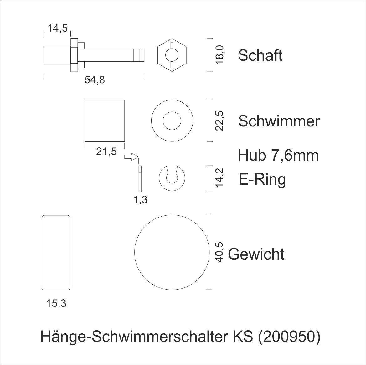 Schabus 200950 Hänge-Schwimmerschalter