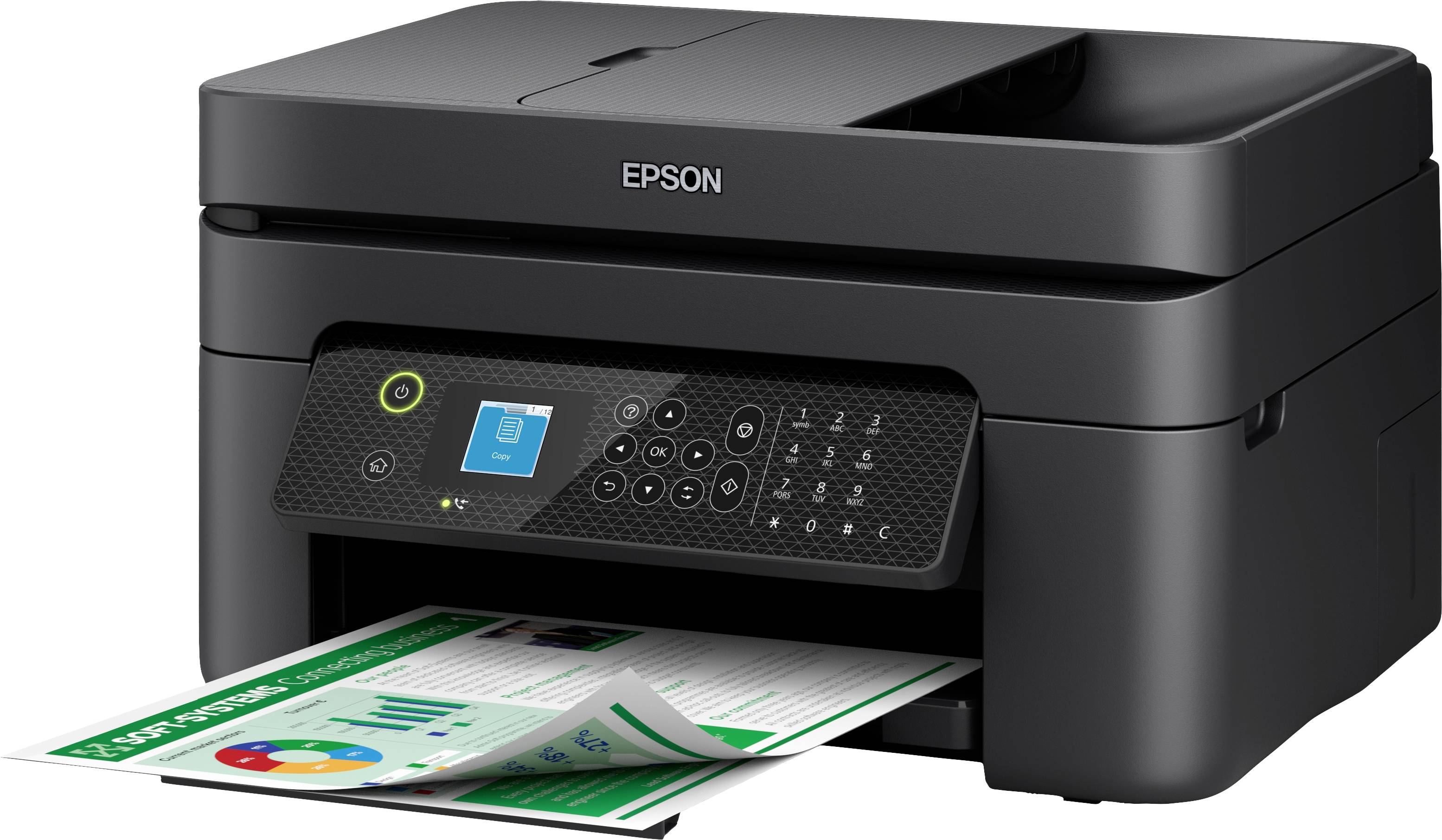 Epson WorkForce WF-2930DWF Multifunktionsdrucker Tintenstrahl Farbe A4 Drucker, Scanner, Kopierer, Fax ADF, Duplex, USB, WLAN