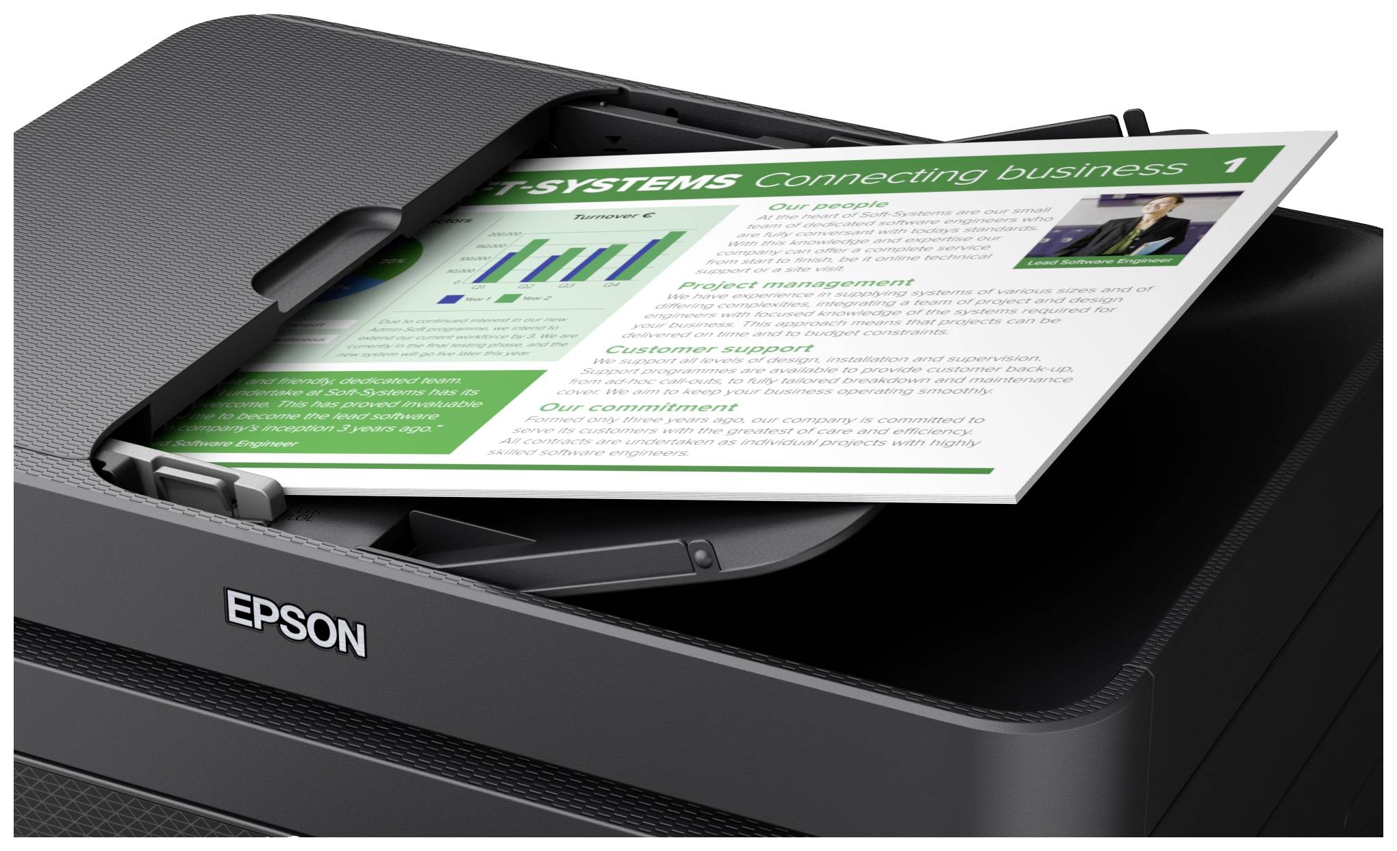 Epson WorkForce WF-2930DWF Multifunktionsdrucker Tintenstrahl Farbe A4 Drucker, Scanner, Kopierer, Fax ADF, Duplex, USB, WLAN