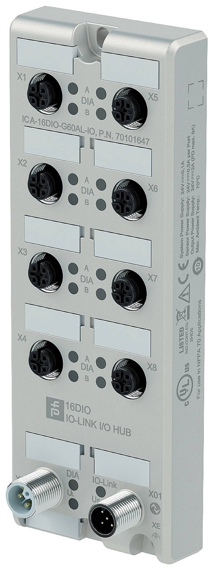 Pepperl+Fuchs 70101647 ICA-16DIO-G60AL-IO I/O Modul 24 V/DC 1St.