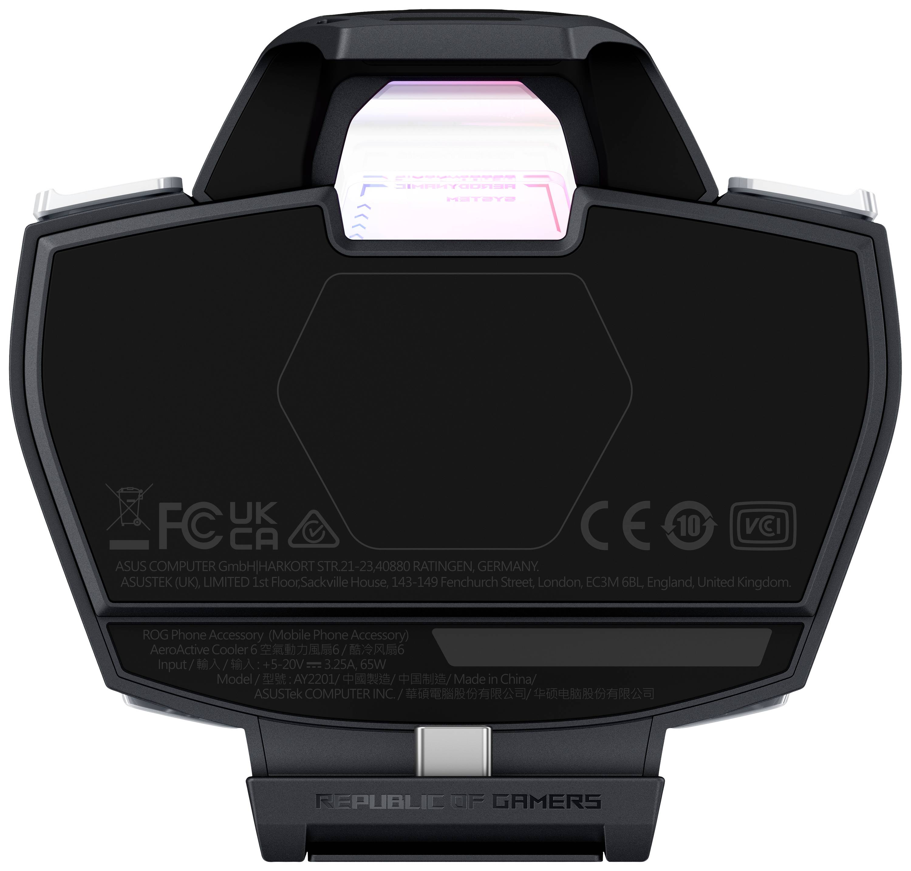 Asus AeroActive Cooler 6 USB-C® Handy Lüfter Schwarz/Weiß Passend für Handy-Modell: ROG Phone 6, ROG Phone 6 Pro