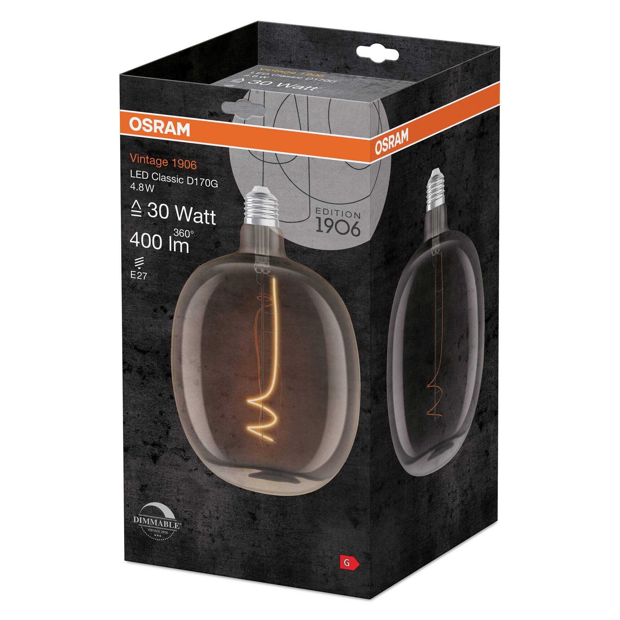 OSRAM HOMELIGHTING 4058075761919 LED EEK G (A - G) E27 Spiralform 4.8 W = 30 W Warmweiß (Ø x H) 170 mm x 170 mm 1 St.