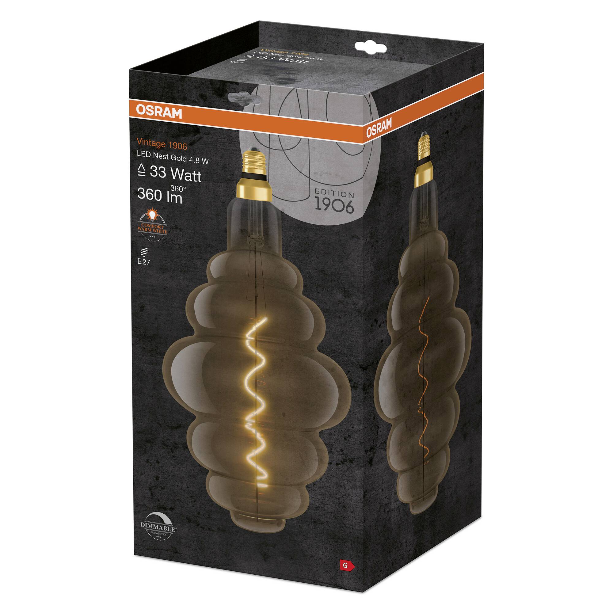 OSRAM HOMELIGHTING 4058075761834 LED EEK G (A - G) E27 Wolkenform 4.8W = 33W Warmweiß (Ø x H) 200mm x 200mm 1St.