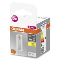 OSRAM HOMELIGHTING 4058075758025 LED EEK F (A - G) G4 Spezialform 1.8W = 20W Warmweiß (Ø x H) 13mm x 13mm 5St. OSRAM HOMELIGHTING 4058075758025 LED EEK F (A - G) G4 Spezialform 1.8W = 20W Warmweiß (Ø x H) 13mm x 13mm 5St.