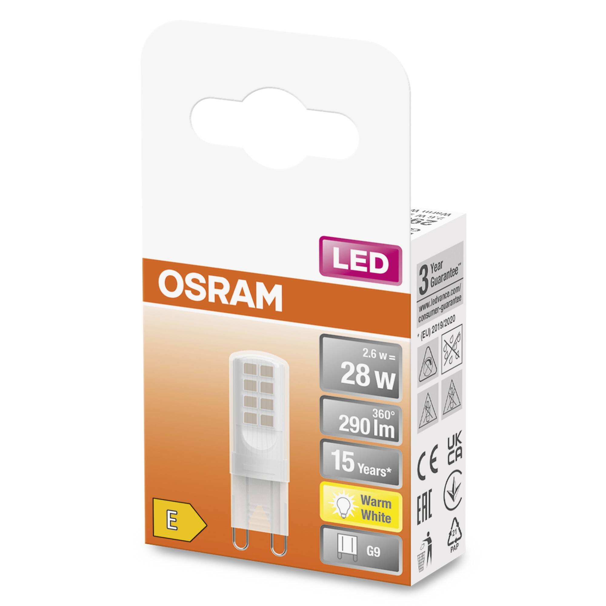OSRAM HOMELIGHTING 4058075757967 LED EEK E (A - G) G9 Spezialform 2.6 W = 28 W Warmweiß (Ø x H) 15 mm x 15 mm 1 St.