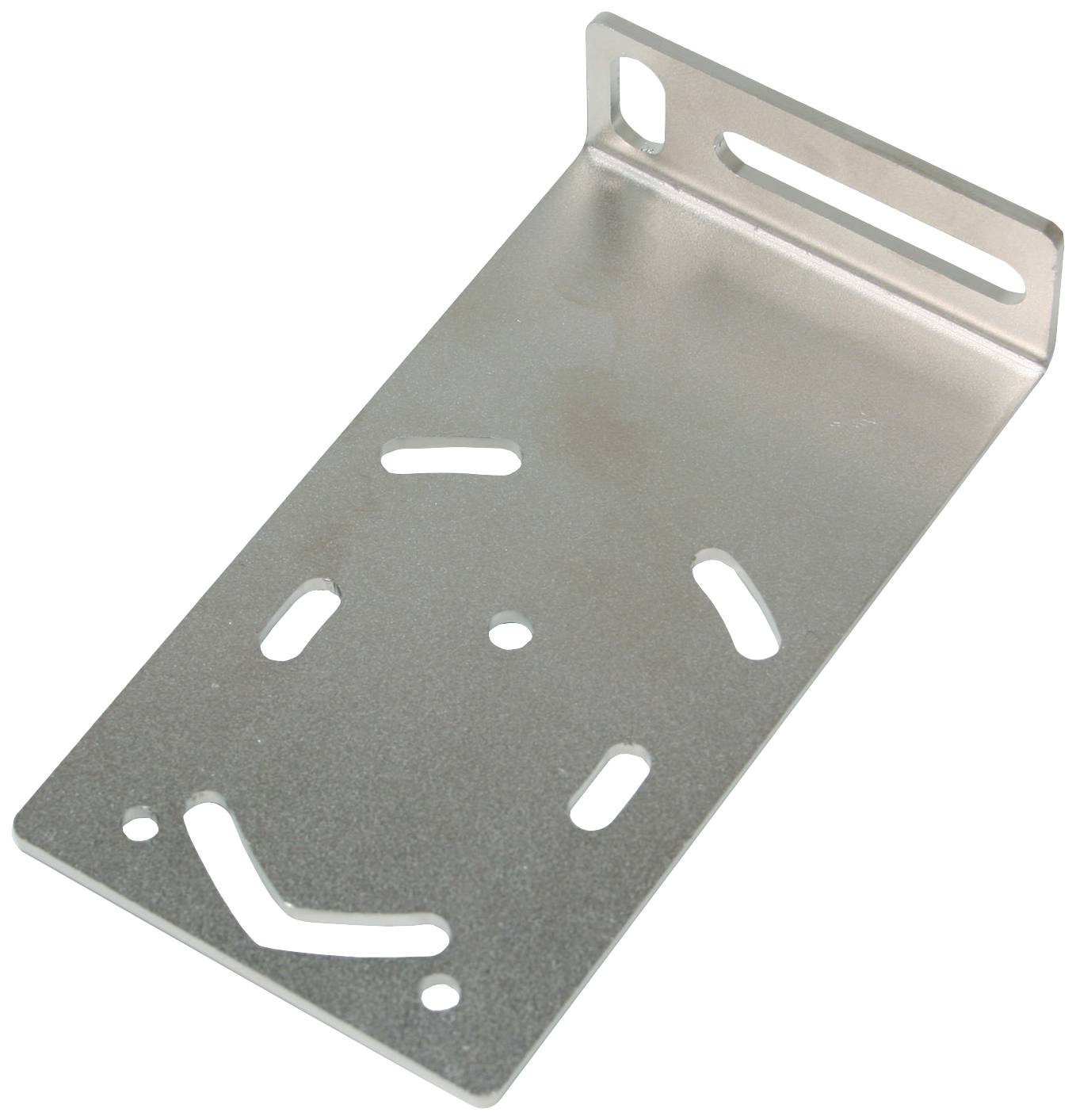 Metallwinkelhalterung mit mehreren Lochungen für flexible Befestigungen.