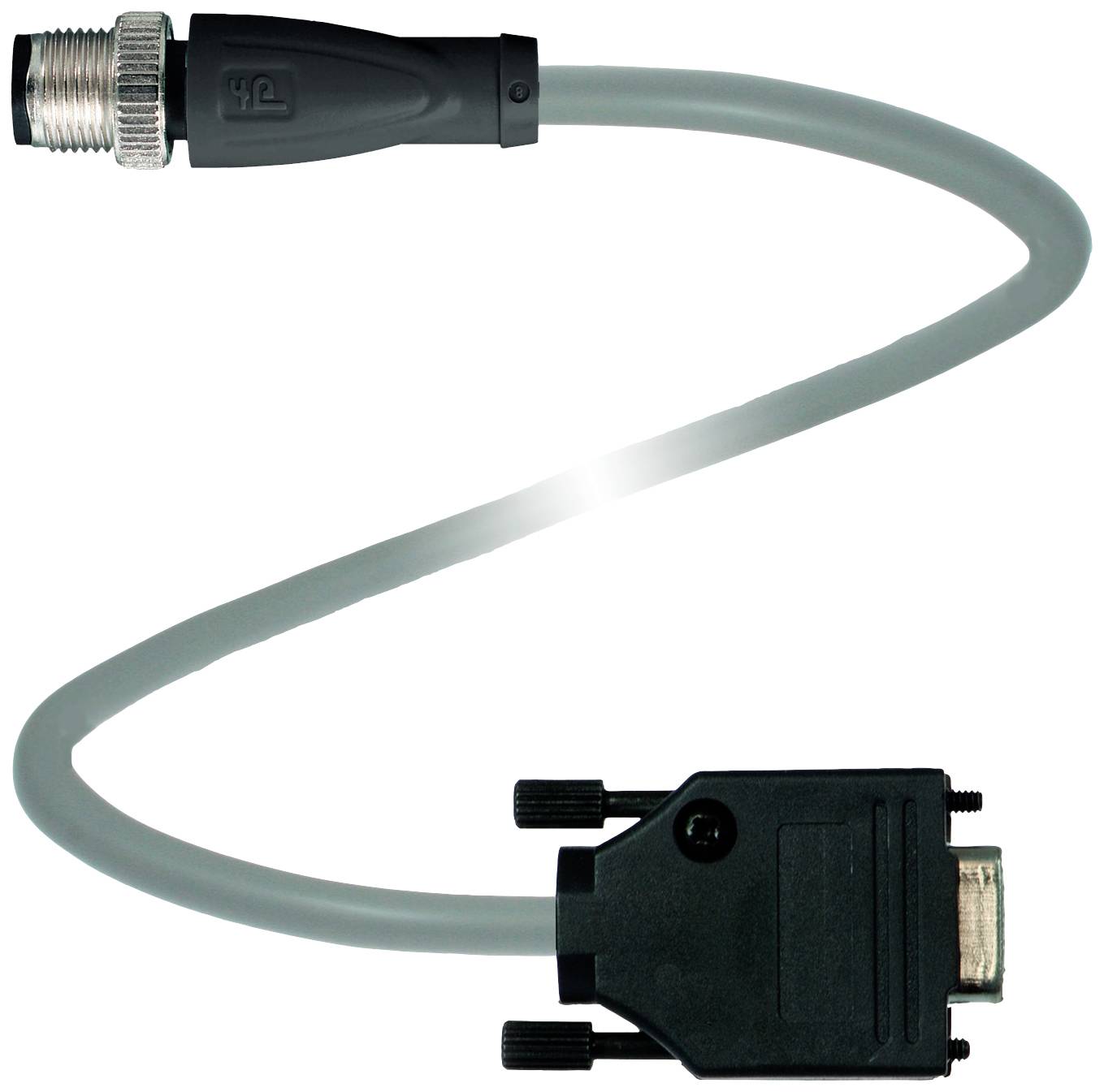 'Schwarzes D-Sub-Kabel' mit Steckverbindern an beiden Enden.