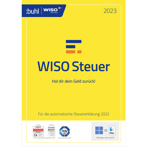 WISO Steuer 2023 Vollversion, 1 Lizenz Windows, Mac Steuer-Software