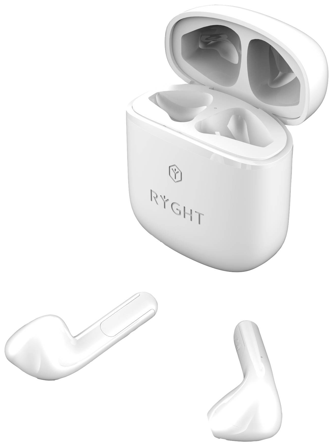 RYGHT WAYS2 In Ear Headset Bluetooth® Stereo Weiß Batterieladeanzeige, Headset, Ladecase, Touch-Steuerung