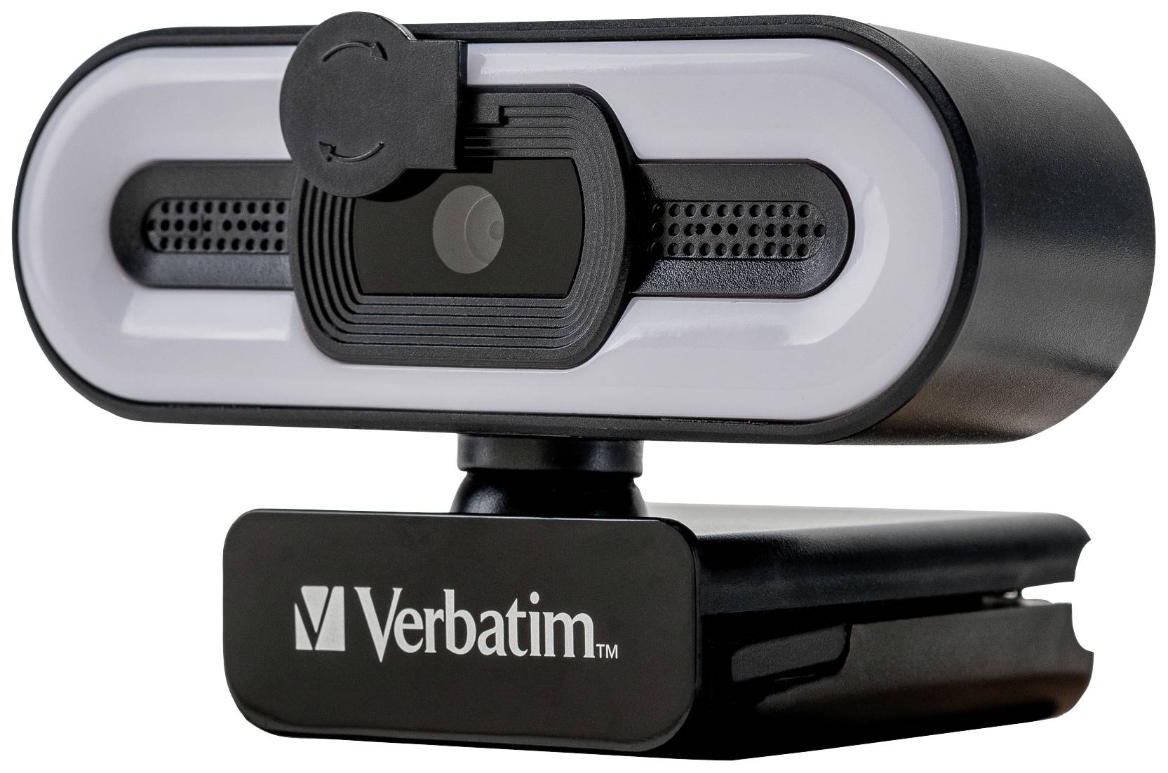 Verbatim AWC-02 Full HD-Webcam 2560 x 1440 Pixel, 1920 x 1080 Pixel Klemm-Halterung, Standfuß