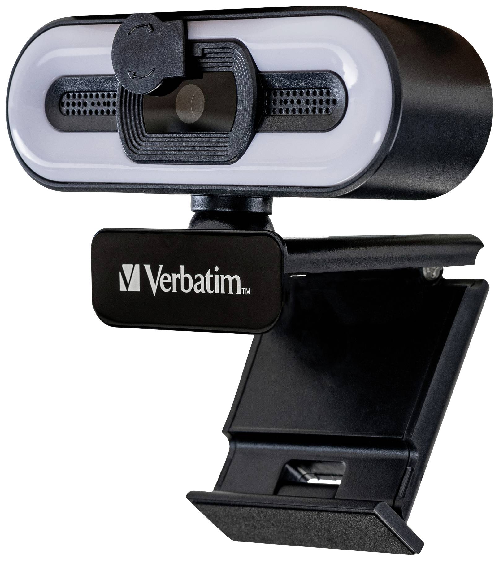Verbatim AWC-02 Full HD-Webcam 2560 x 1440 Pixel, 1920 x 1080 Pixel Klemm-Halterung, Standfuß