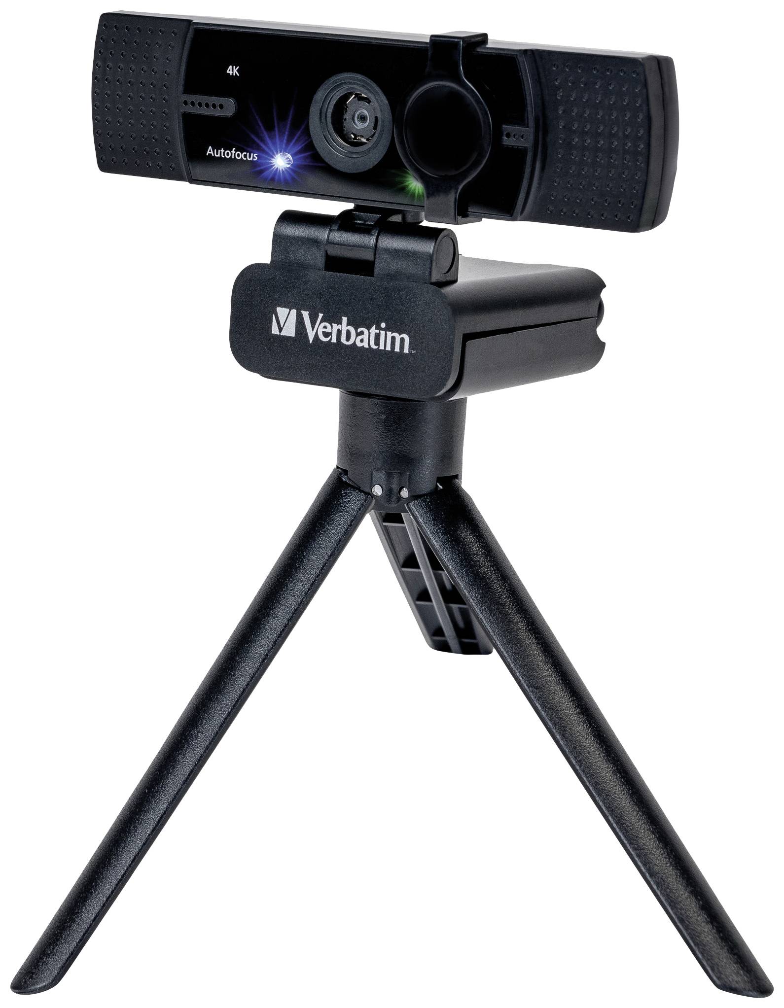 Verbatim AWC-03 4K-Webcam 3840 x 2160 Pixel, 1920 x 1080 Pixel Klemm-Halterung, Standfuß
