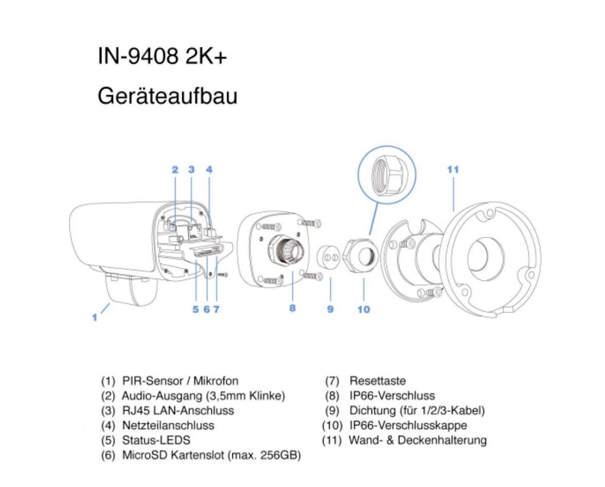 INSTAR IN-9408 2K+ LAN/POE sw 101666 LAN IP Überwachungskamera 2560 x 1440 Pixel