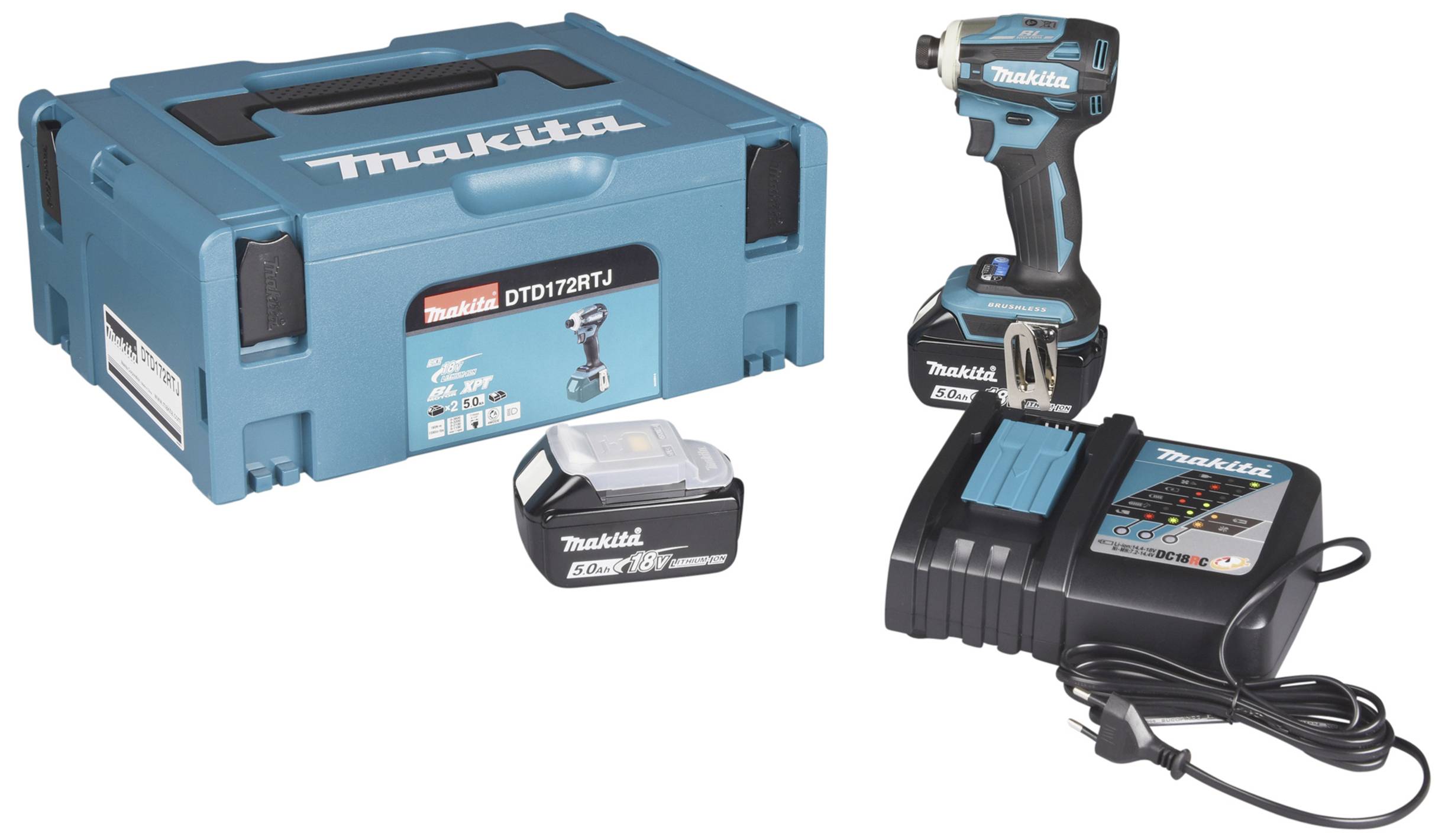 Makita DTD172RTJ Akku-Schlagschrauber 180 Nm 18 V Anzahl mitgelieferte Akkus 2 5.0 Ah Li-Ion inkl. Akku, inkl. 2. Akku, inkl. Ladegerät