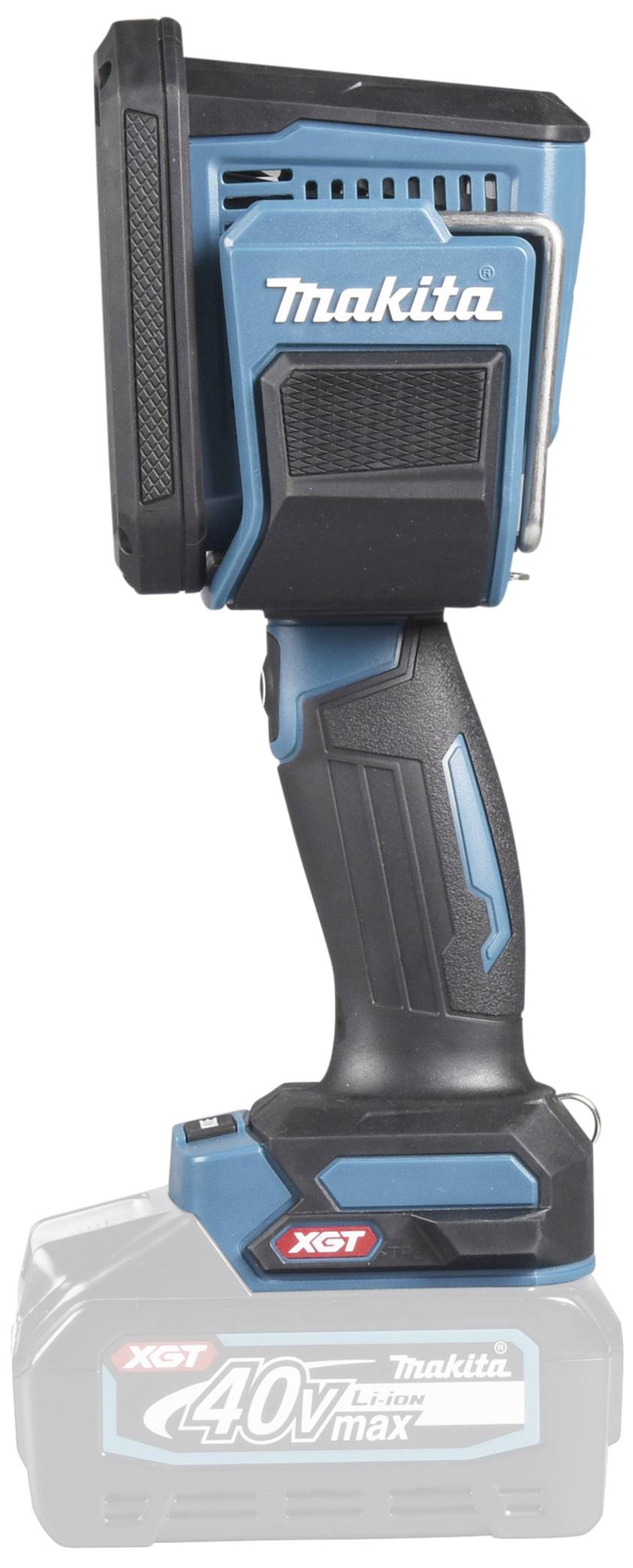 Akkubetriebene Handlampe, blaue und schwarze Makita, Typ XGT 40V max.