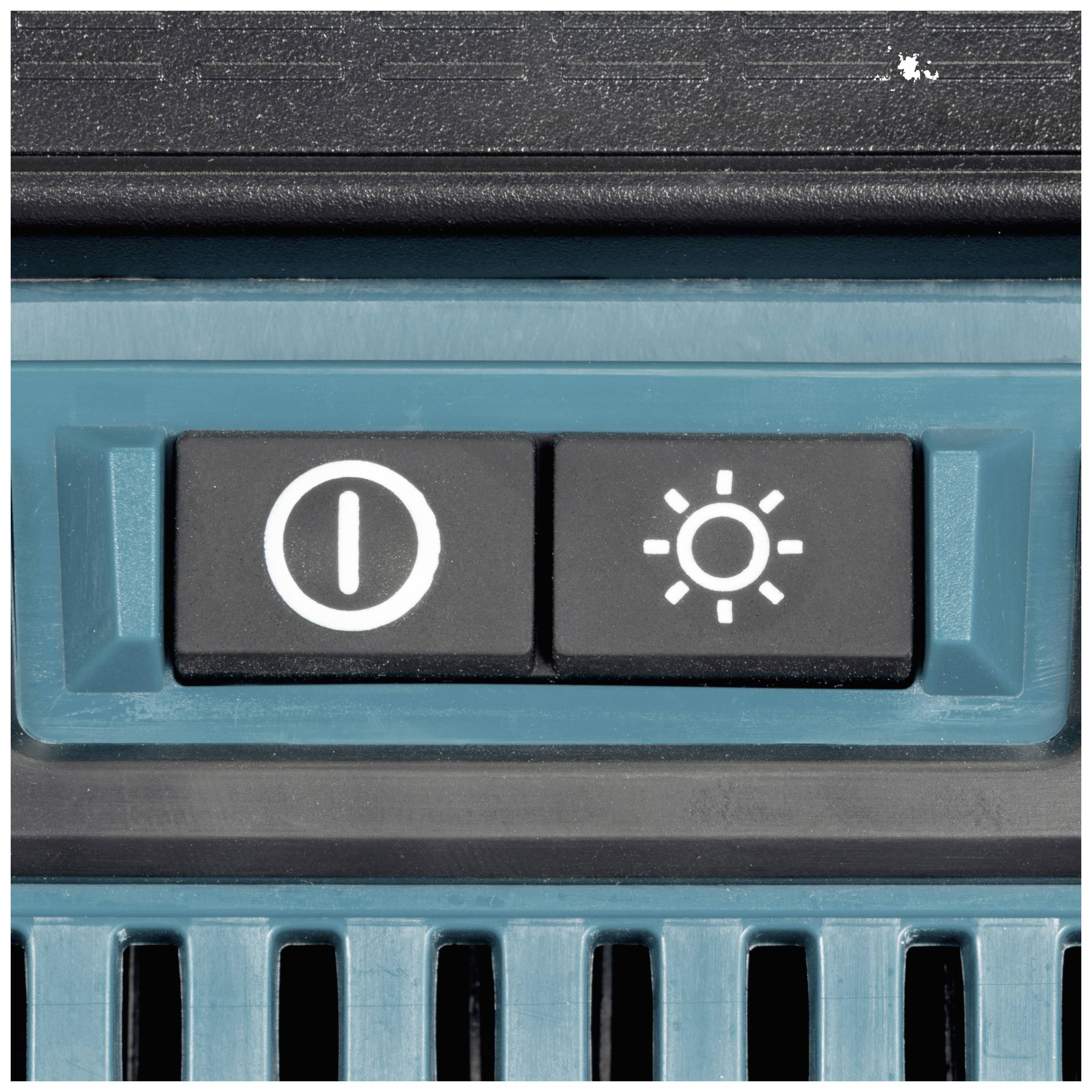 Zwei Schalter, einer mit einem Kreis-Symbol für 'Ein/Aus', der andere mit einem Sonnen-Symbol für die Lichtsteuerung.