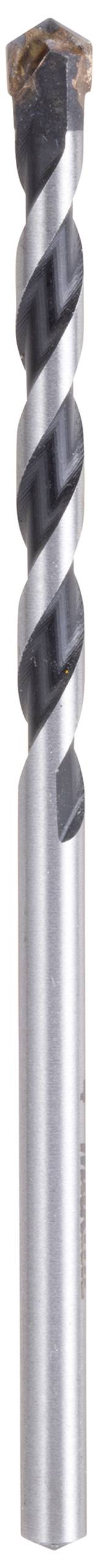 Der Bohrer zeigt eine silberne, spiralförmige Schneide mit einer Spitze aus härterem Material, geeignet für präzises Bohren in feste Materialien.