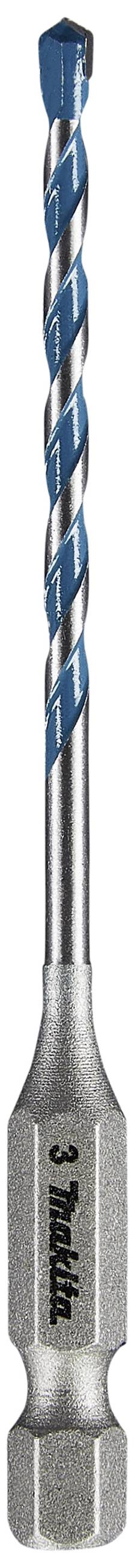 Abgebildet ist ein Bohrer mit Metallkörper und blauer Spirale, geeignet für präzises Bohren in verschiedene Materialien.