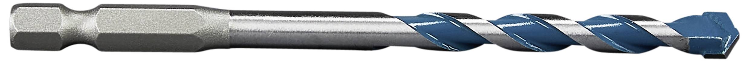 Metallbohrer mit sechseckigem Schaft und spiralförmigem, blauem Bohrkopf. Geeignet für präzises Bohren in Metalloberflächen.