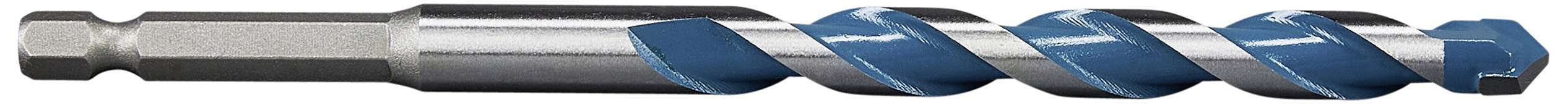 Ein Metallbohrer mit blauem Spiralteil, geeignet zum Bohren in harten Materialien.