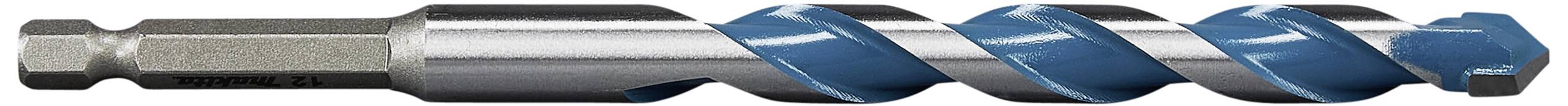 Metallbohrer mit blauem Spiraldesign, Sechskantschaft. Verwendet für präzises Bohren in Metalloberflächen.