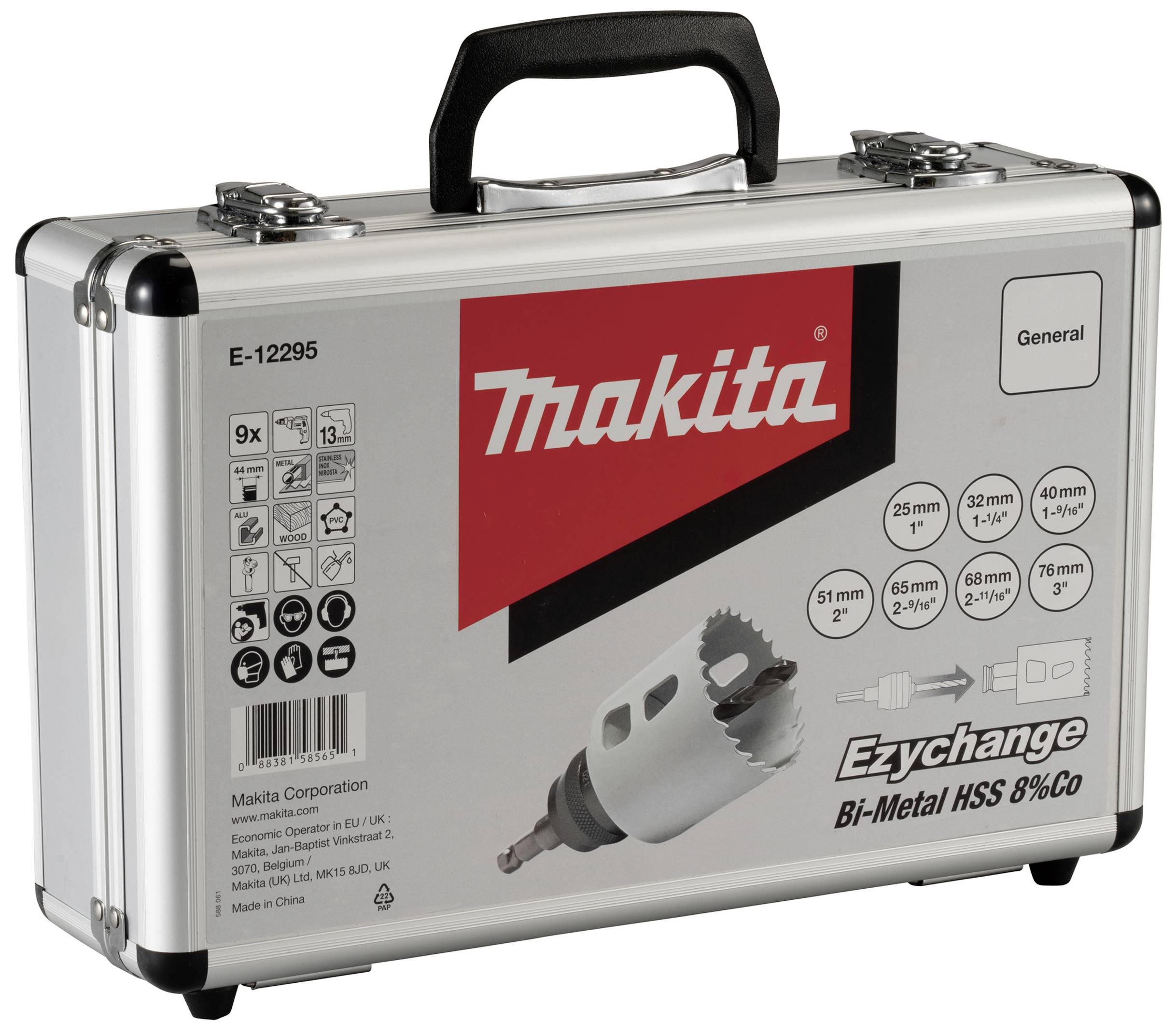 Makita E-12295 Lochsägen-Set 9teilig 25 mm, 32 mm, 40 mm, 51 mm, 65 mm, 68 mm, 76mm 1 Set