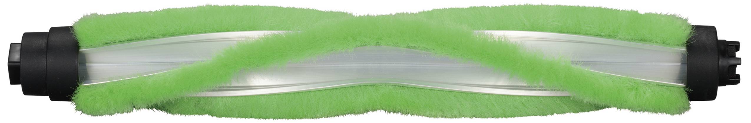 Grüne Bürstenrolle mit spiralförmig angeordneten Borsten, die für Staubsauger oder Bodenreiniger verwendet wird.