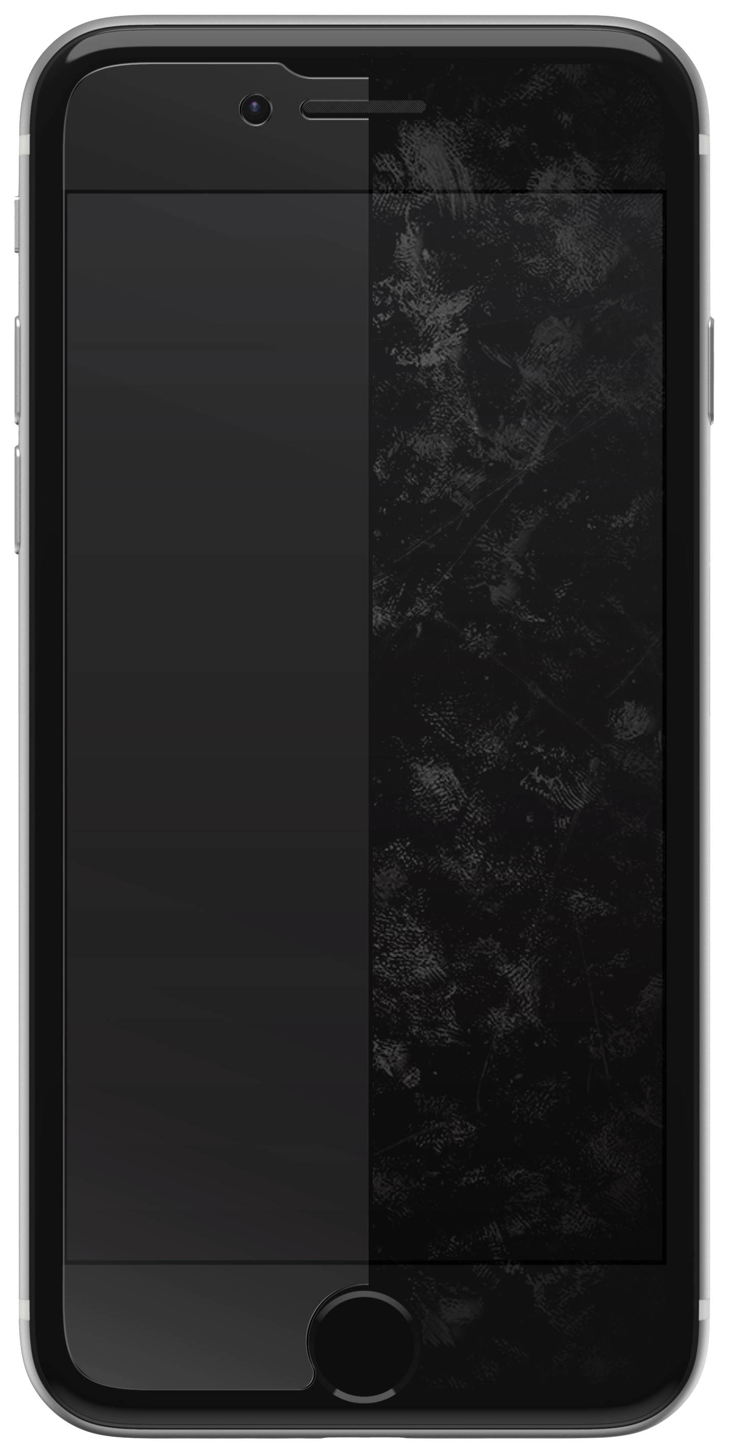 Ein Smartphone mit einem verschwommenen Bildschirm, vermutlich durch Fingerabdrücke verschmutzt. Vorderseite des Geräts ohne sichtbare Anwendungen.