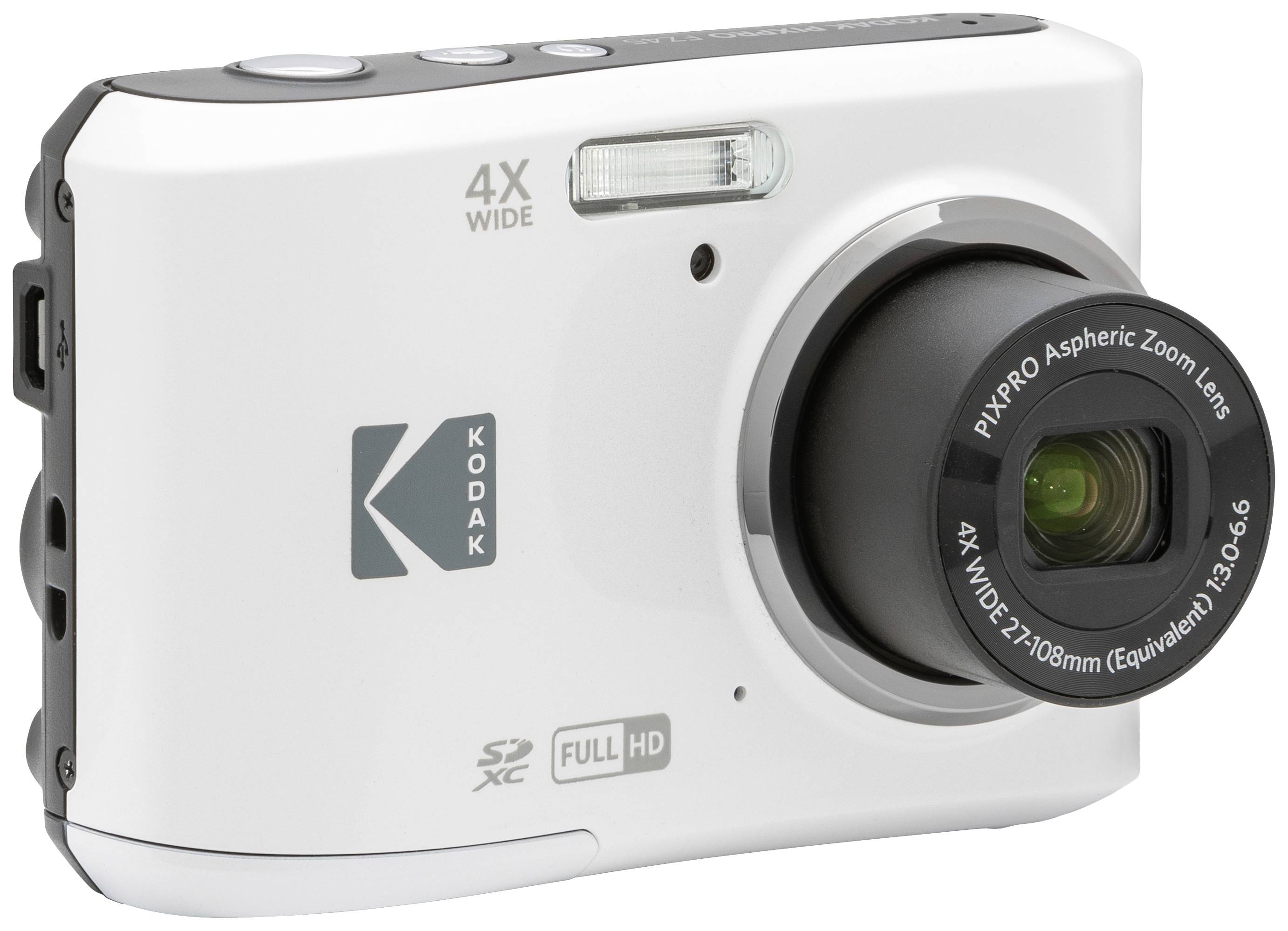 Kodak Pixpro FZ45 Friendly Zoom Digitalkamera 16 Megapixel Opt. Zoom: 4 x Weiß Full HD Video, HDR-Video, Integrierter Akku