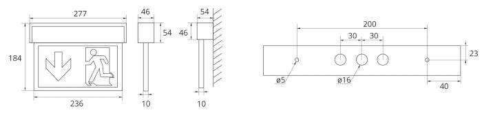 RP Technik ASMU019ML LED Fluchtweg-Notbeleuchtung links, rechts, hoch, runter
