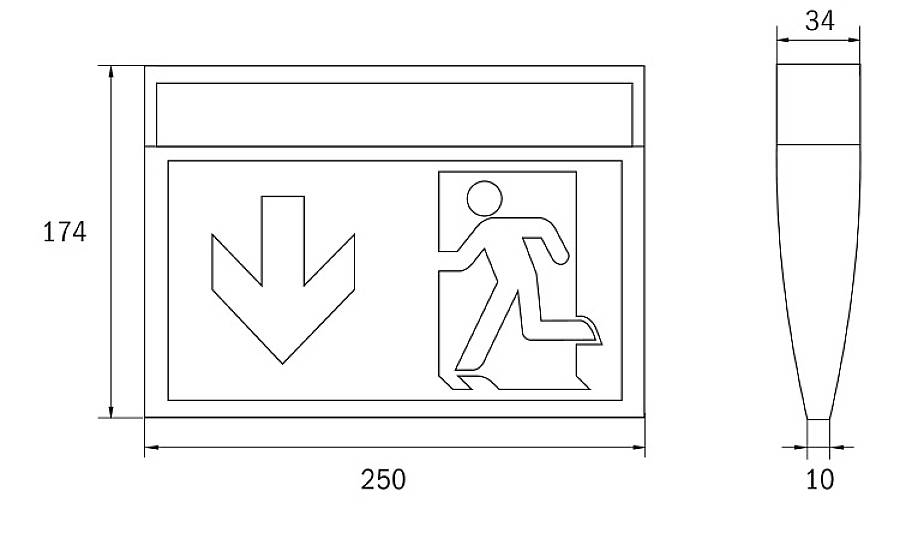 RP Technik KMU019ML LED Fluchtweg-Notbeleuchtung links, rechts, hoch, runter