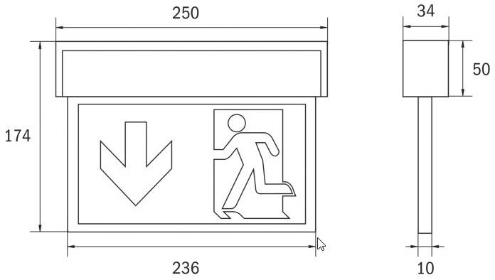 RP Technik KSU019ML LED Fluchtweg-Notbeleuchtung links, rechts, hoch, runter