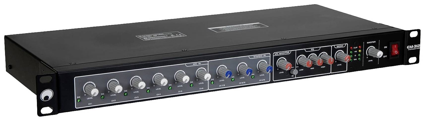 Omnitronic EM-312 12-Kanal DJ Mixer 19 Zoll Einbau