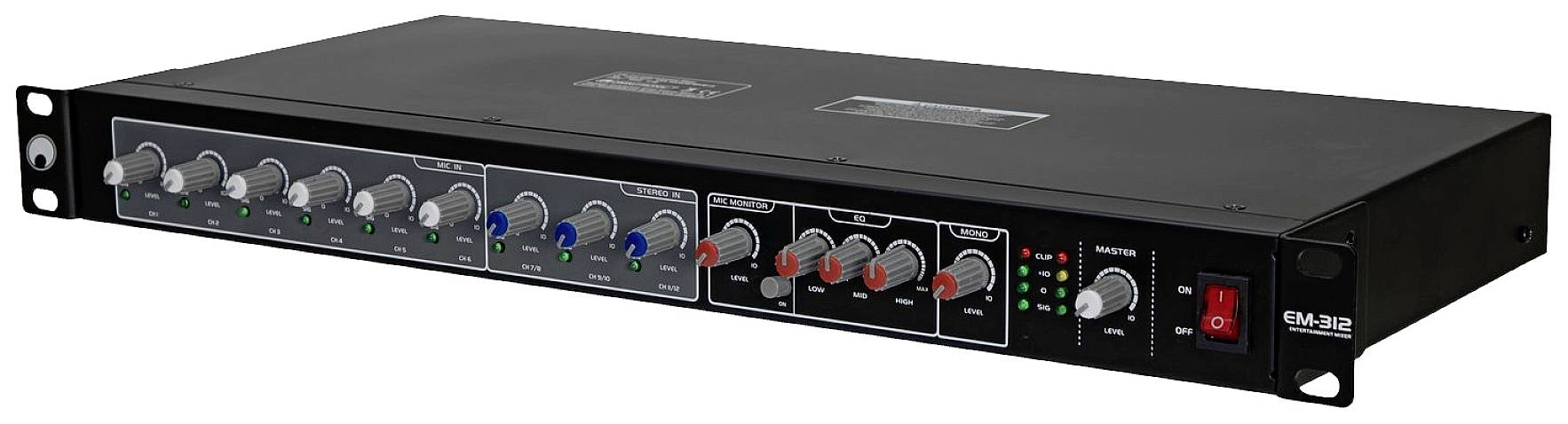 Omnitronic EM-312 12-Kanal DJ Mixer 19 Zoll Einbau