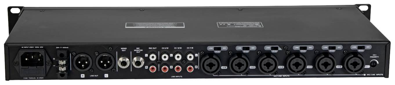Omnitronic EM-312 12-Kanal DJ Mixer 19 Zoll Einbau